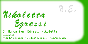 nikoletta egressi business card